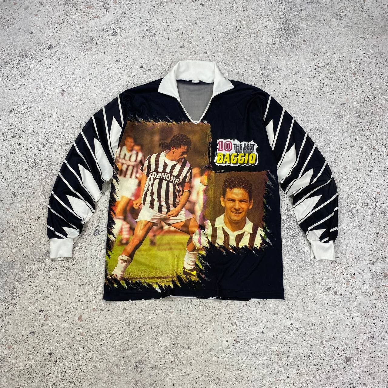 ウェア Vintage Roberto Baggio Juventus Shirt 1992-1994 Juventus Roberto Baggio Jersey Vintage Over Print
