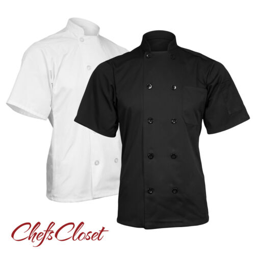 ChefsCloset NIP Short Sleeve Classic 10 Button Chef Coat