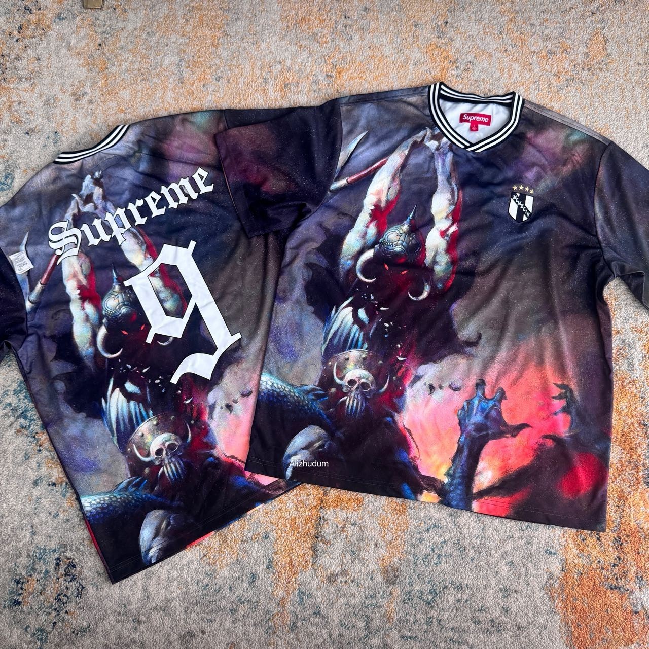 SUPREME FW24 FRANK FRAZETTA SOCCER JERSEY DEATH DEALER M-XL