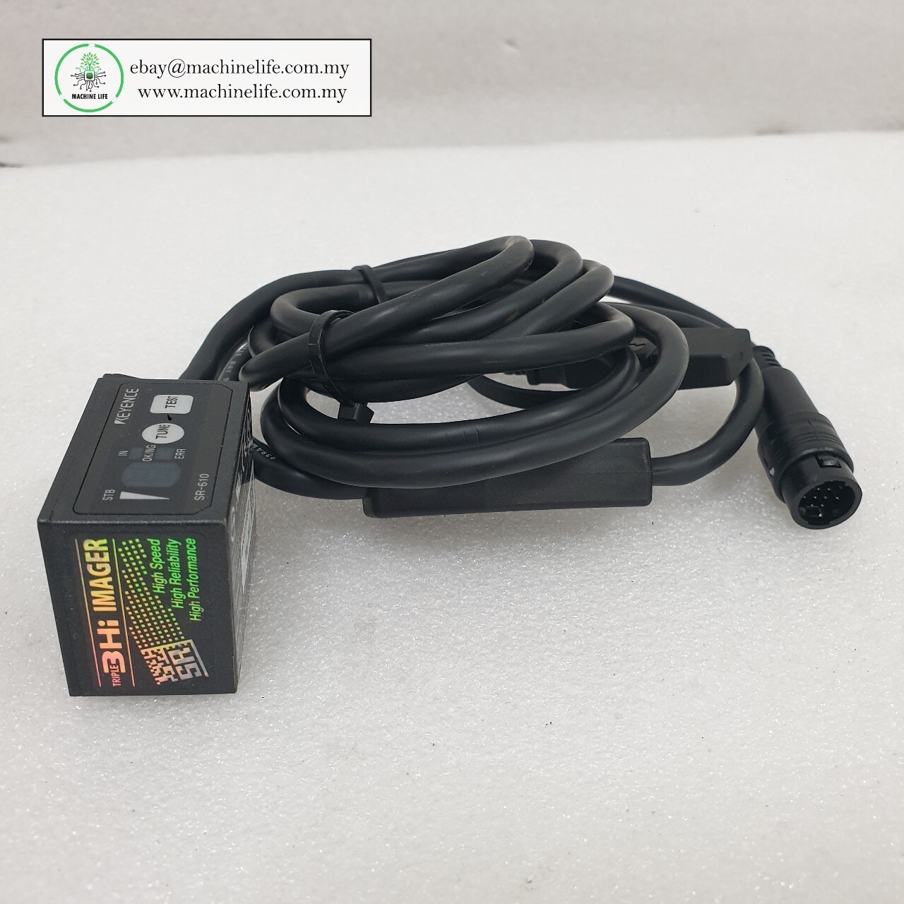 Keyence SR-610 2D Image Barcode Sensor & Cable Used In Nihon