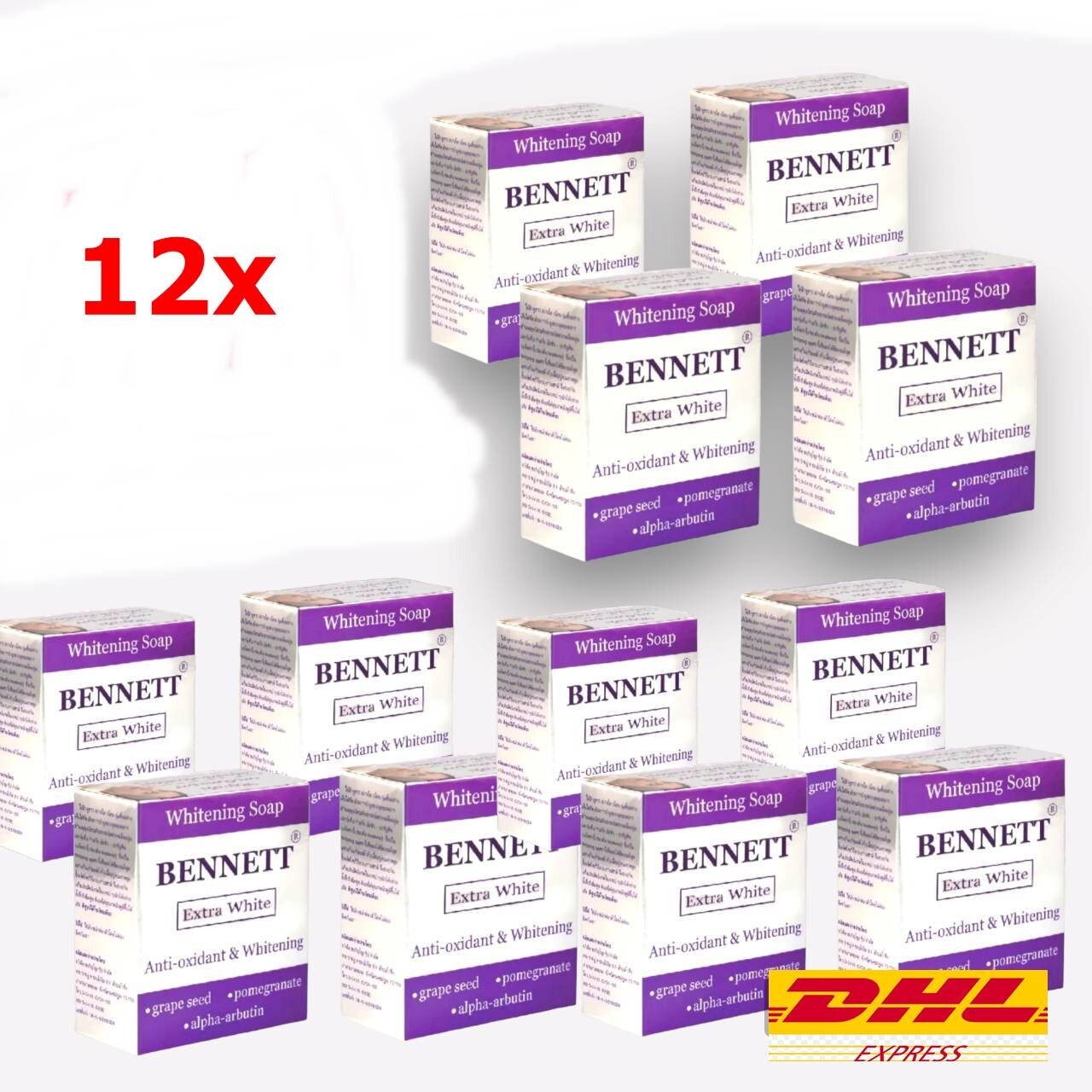 BENNETT EXTRAWHITE SOAP 130g×5個SET 12x Bennett Extra White Soap Skin looks brighter clearly