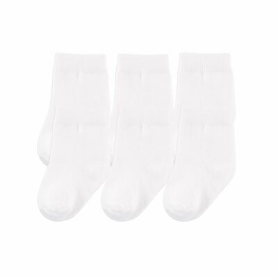 Touched By Nature Organic Cotton Socks, 6-Pack, White