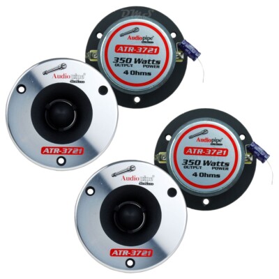 (4) Audiopipe ATR-3721 | 3.75 Inch 350W 4 Ohm Pro Audio Super Bullet Tweeters