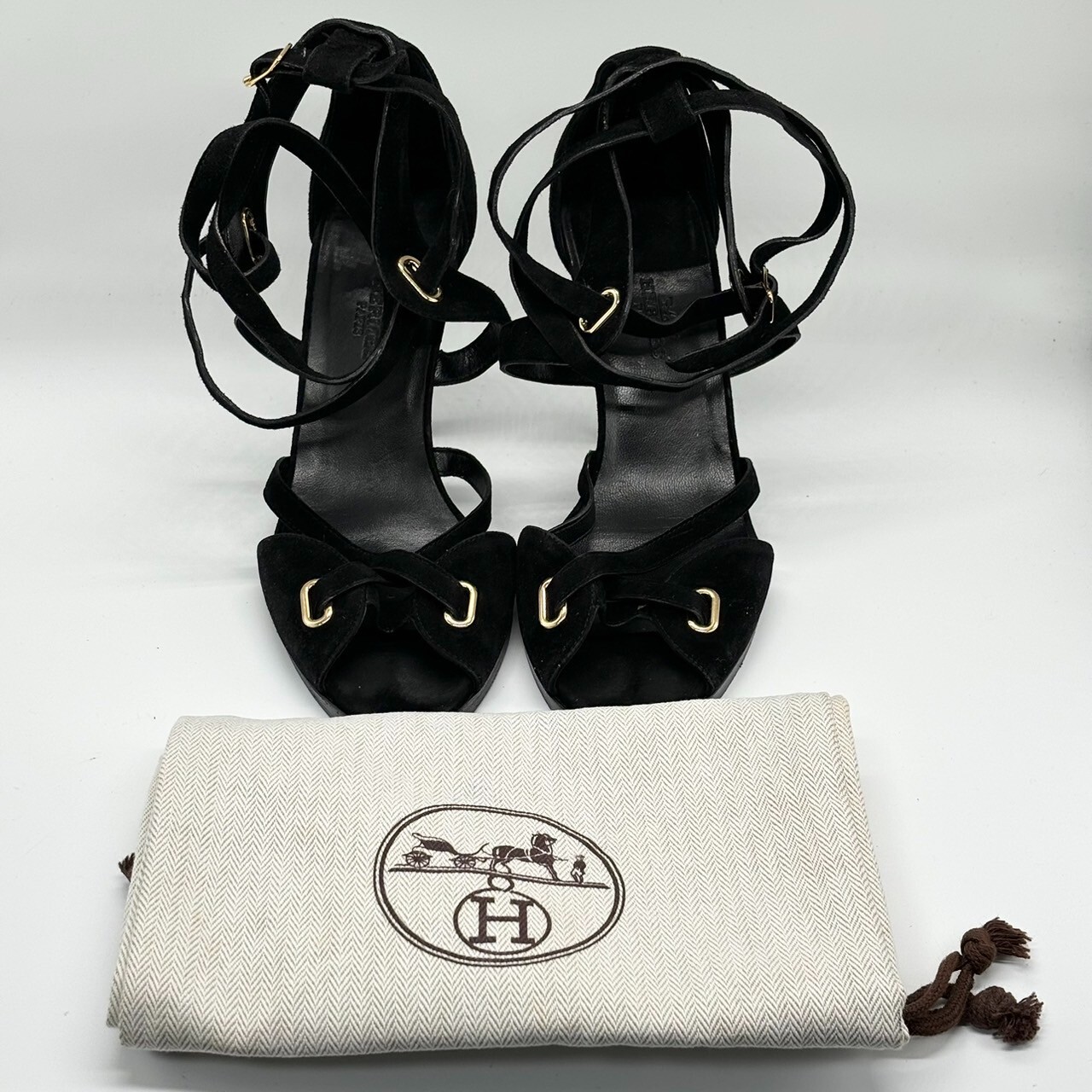 HERMES Semelle Cuir サンダル（黒革） HERMES Semelle Cuir サンダル（黒革） - メルカリ