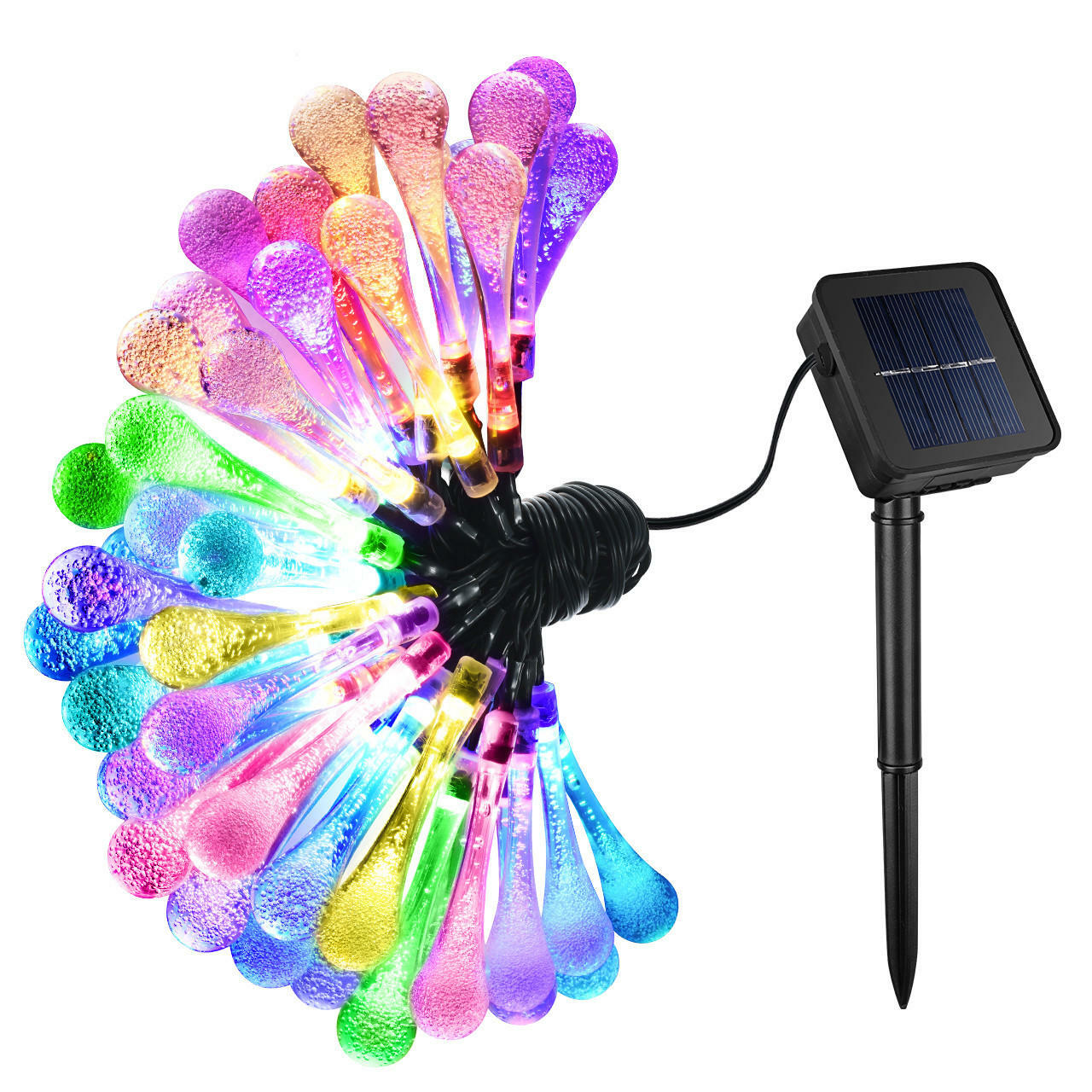 Victsing solar outdoor string lights 50 led water