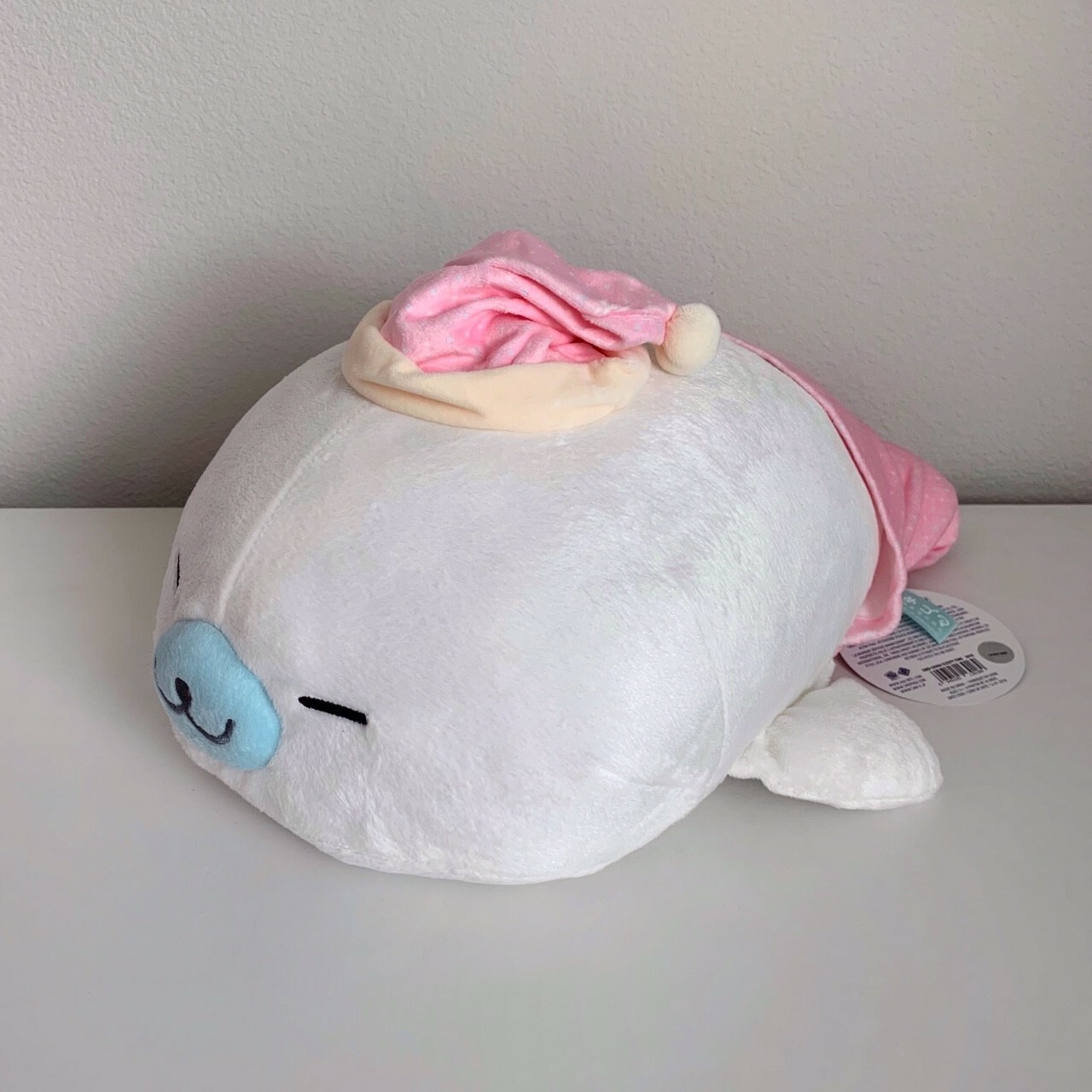 San-X Sleeping Pajama Mamegoma Plush - Kawaii White Seal