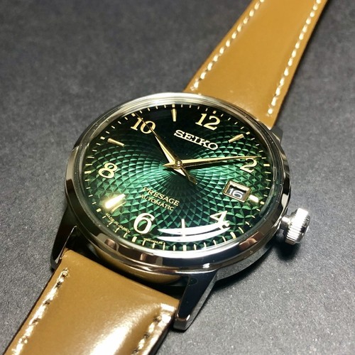 Seiko Green Horse 手巻き時計 SEIKO Presage SRPE45J1 Automatic Leather Cocktail Mojito