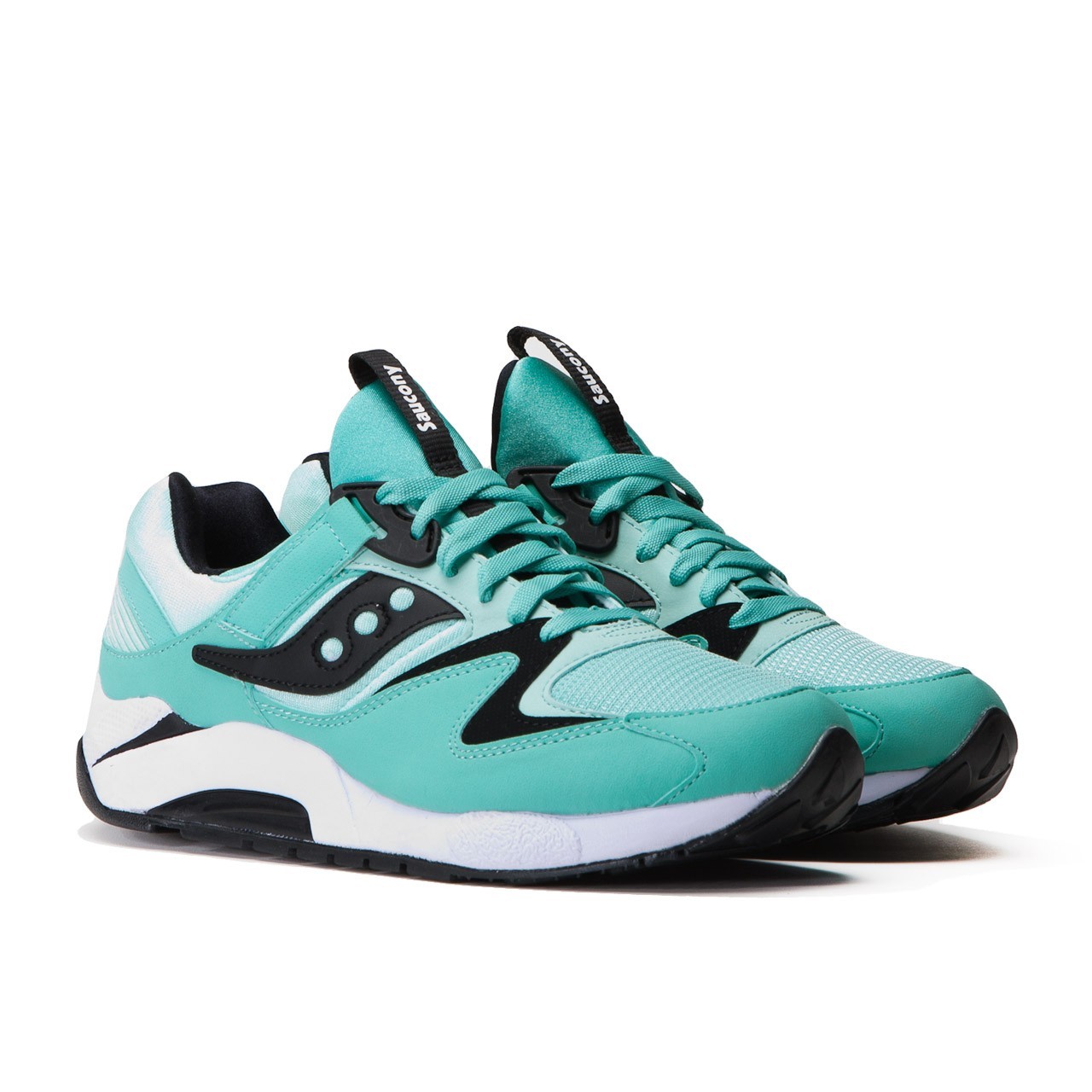 saucony men's grid 9000 trainers greyblackmint