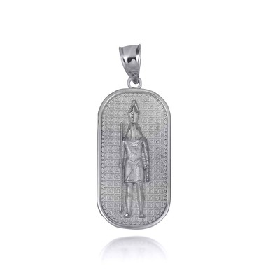 Silver Egyptian Osiris God Of Death Amulet Pendant Necklace