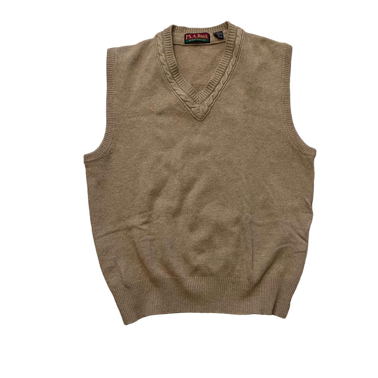 メンズウェア EMBLEM V-NECK KNIT VEST - BROWN Custom Logo Men's V Neck Knitted Sweater Vest with Pocket