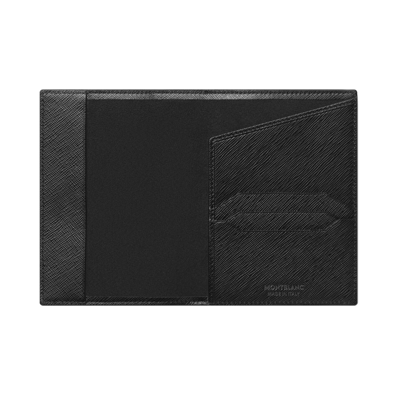 Pre-owned Montblanc Sartorial Leather Passport Holder Cover Wallet Case Purse For Men In Black