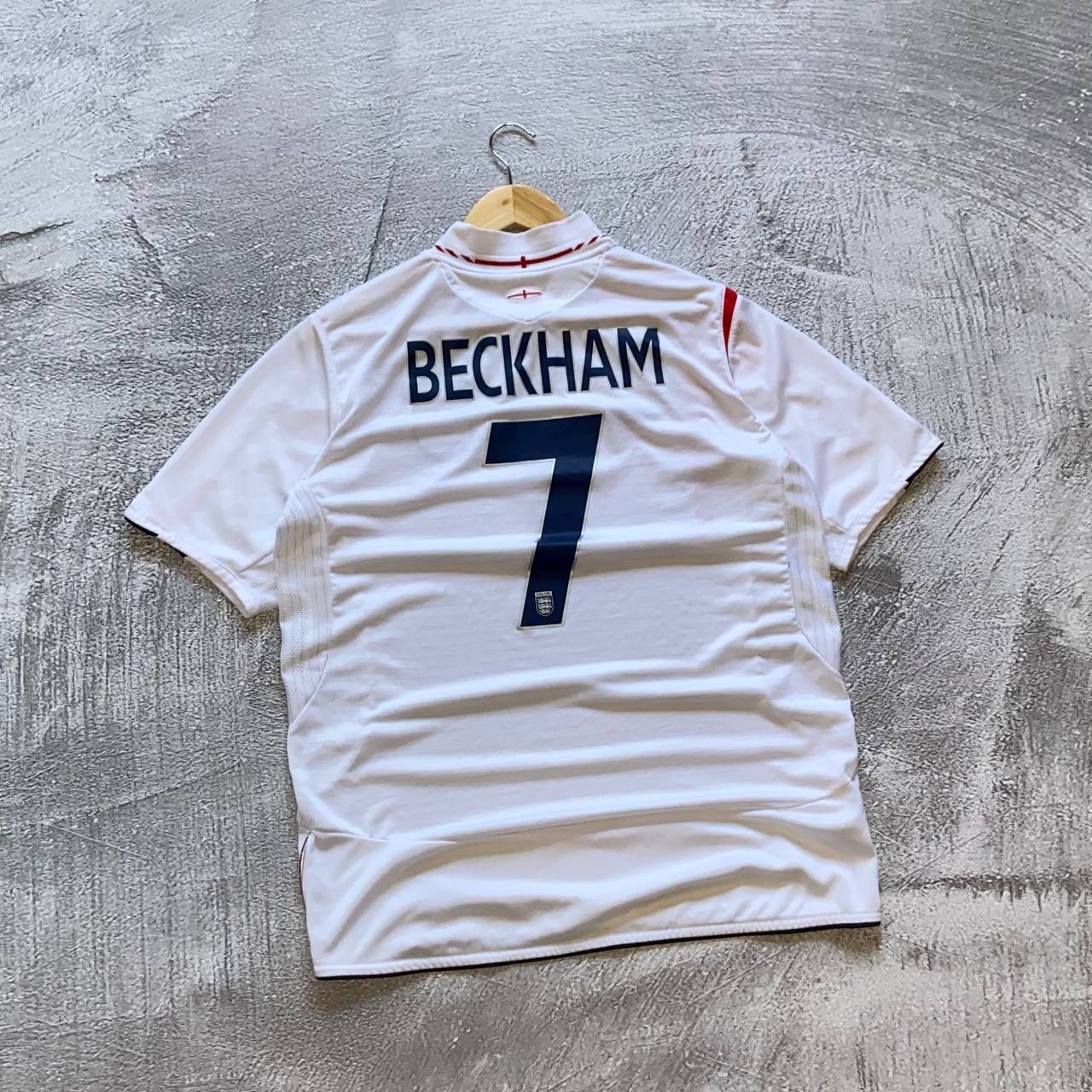 Vintage Umbro England 2005-07 Beckham #7 Jersey Size L Near