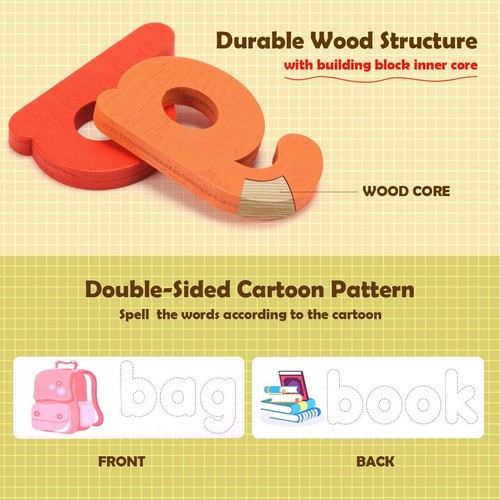 See and Spelling Learning Toy for Kids Age 3-8 Wooden Preschool Educational Toys