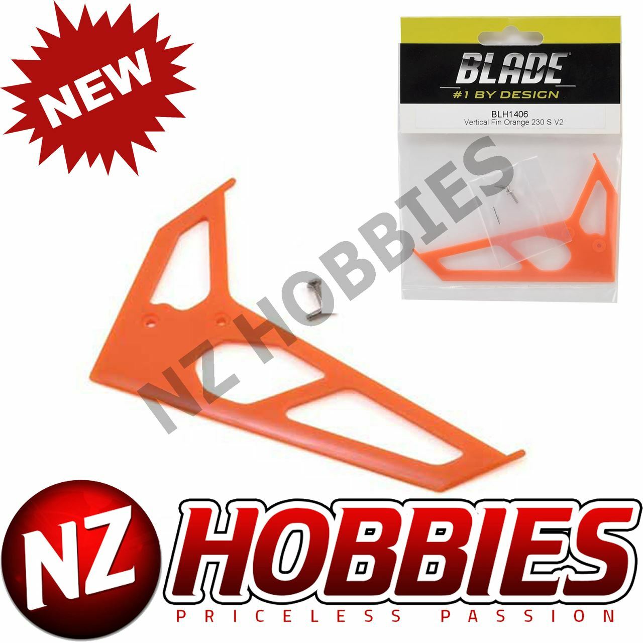 Blade BLH1406 Vertical Fin Orange : Blade 230 S V2