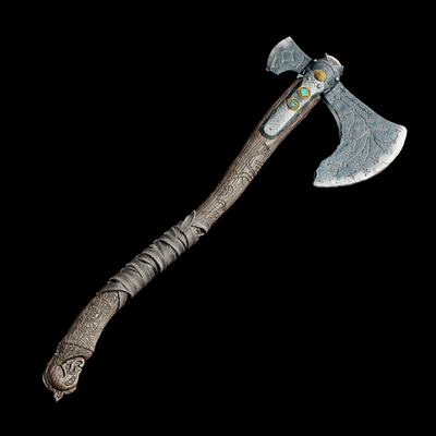 Kratos Leviathan Axe (God of War) — 3D Printed RAW DIY Cosplay Kit + 1:1 Scale