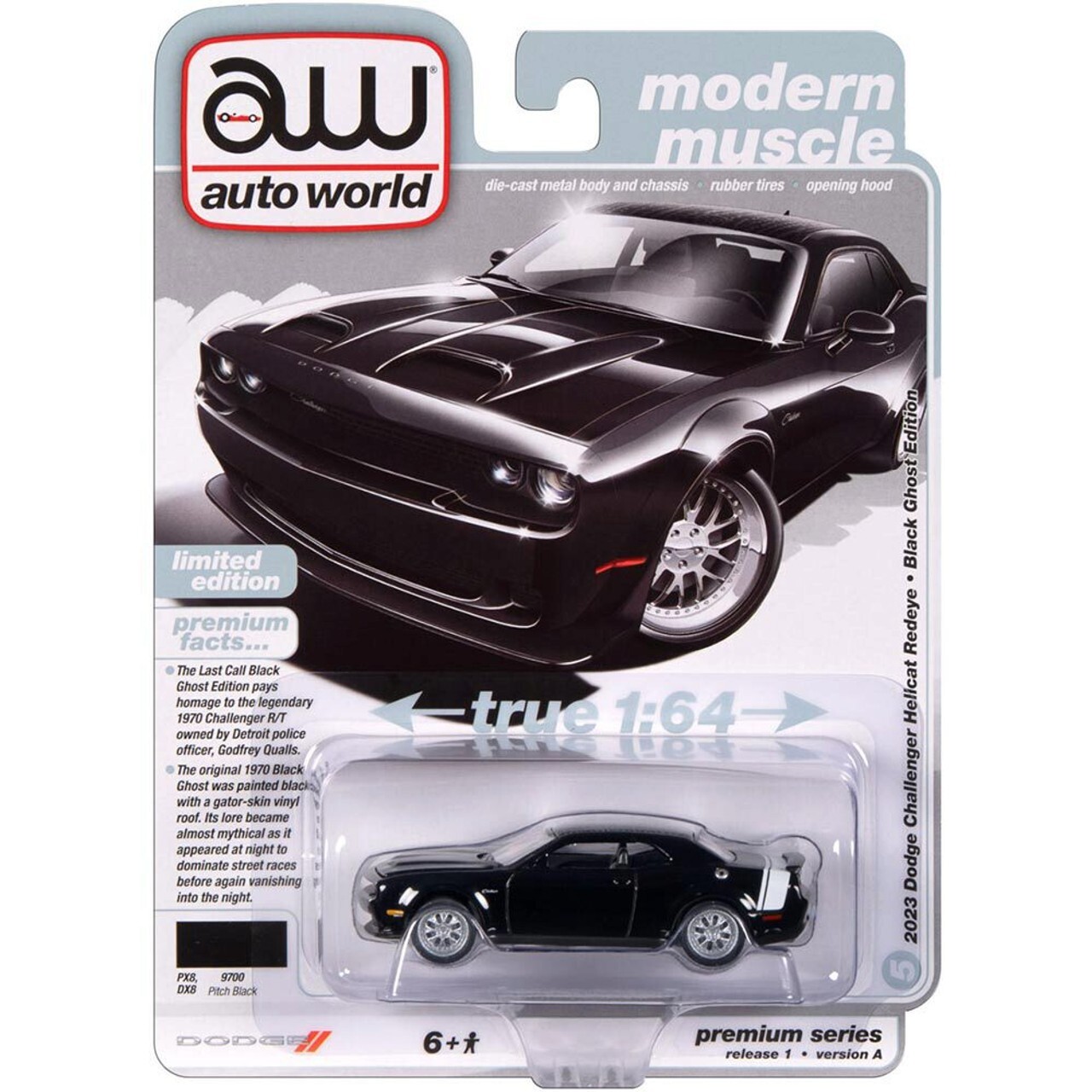 auto world 1/64 dodge challenger hellcat