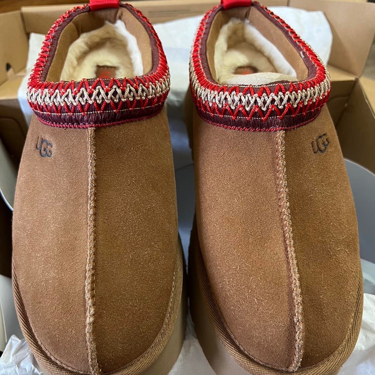 Pre-owned Ugg Women's Tazz Platform Slipper Chestnut Brown 6 In Box