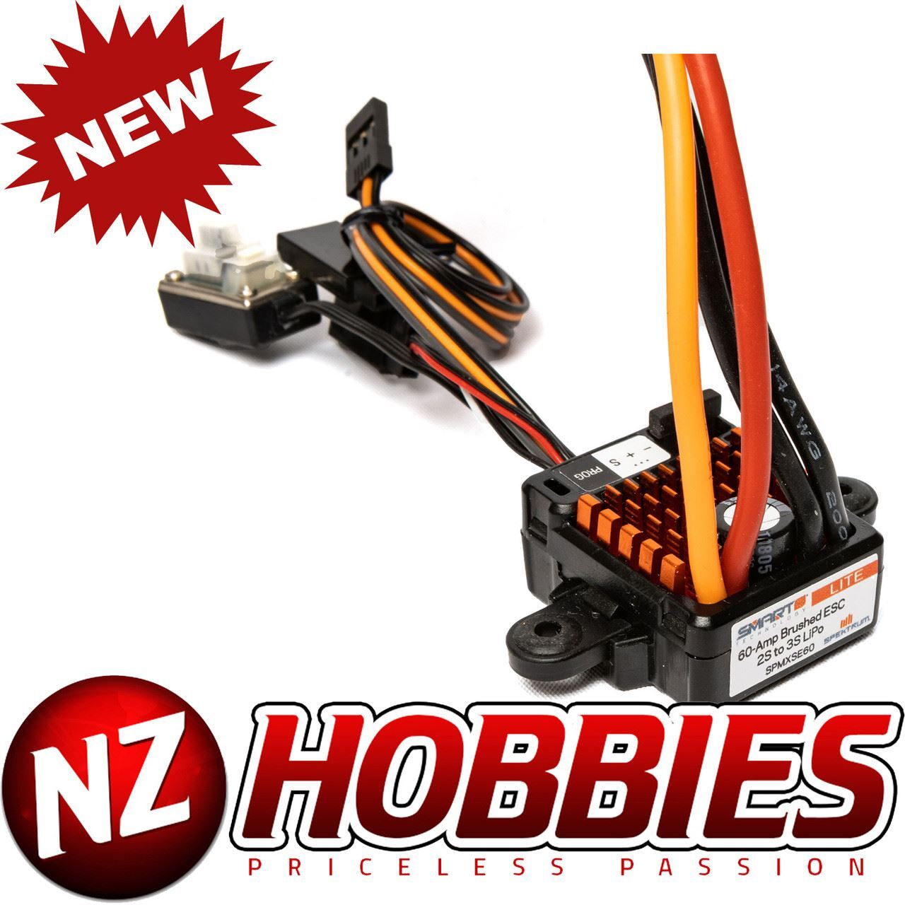 SPEKTRUM SPMXSE60 Firma 60A Lite Brushed Smart ESC, 2S-3S: IC3