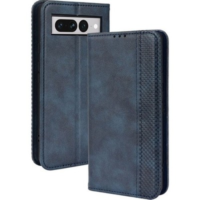 Google Pixel 7 Pro Flip Wallet Case Checkered Faux Leather Card Stand Navy