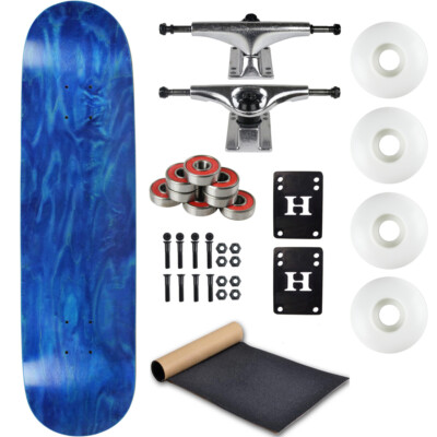 Moose Complete Skateboard Stain Blue 8.5'' With Silver Trucks and White Wheels