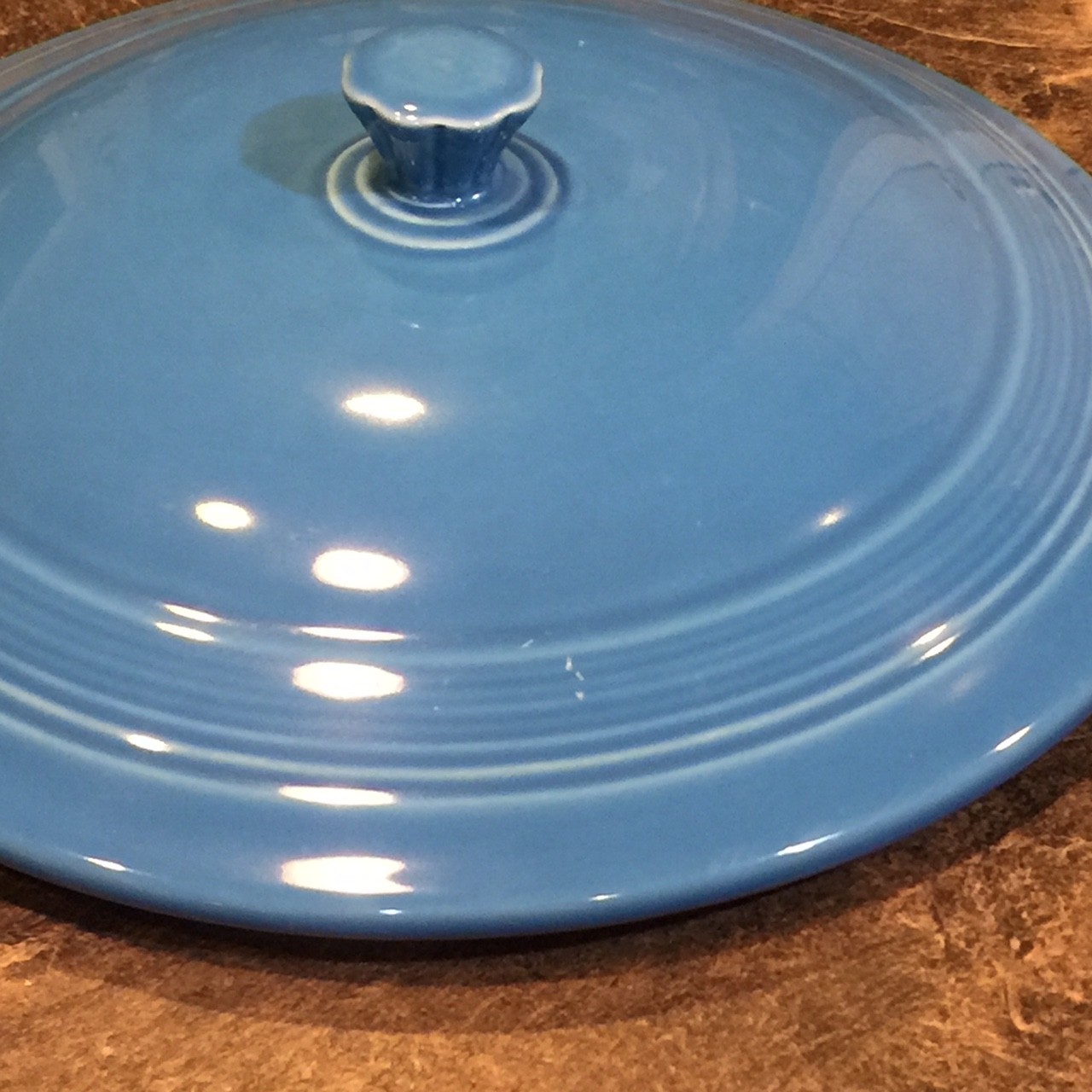 Fiesta Retired Covered Casserole - Peacock Blue