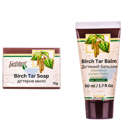 Birch Tar balm 50 ml + Soap 70g - natural antiseptic, stop psoriasis UA seller