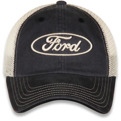 Ford Oval Black and Khaki Mesh Hat