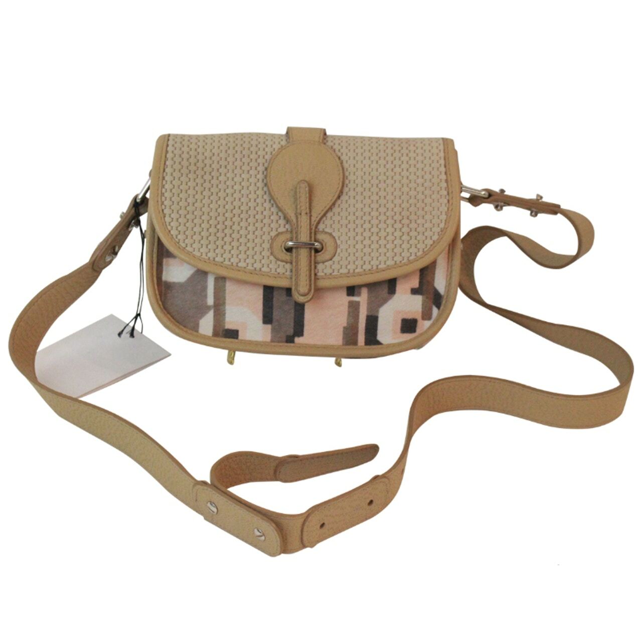 Balenciaga Ballenciaga Tan And Pink Horse Hair Shoulder Bag