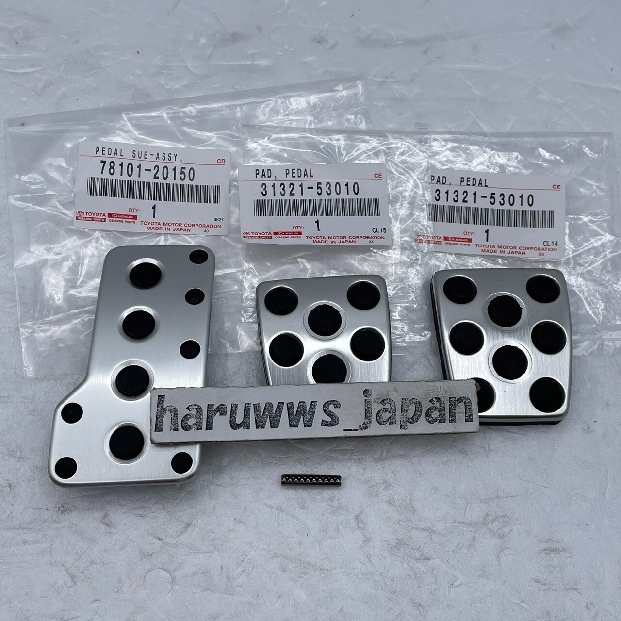 SW20.21　MR2　純正アルミペダル 3点　MT用　MR-S / セリカにも SW20.21 MR2 純正アルミペダル 3点 MT用 MR-S / セリカにも トヨタ