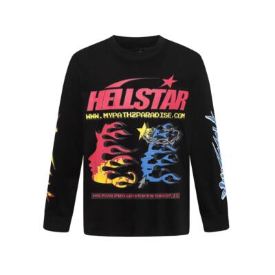 Hellstar Studios star Brain Helmet Tee Unisex Washed long sleeve T-shirt