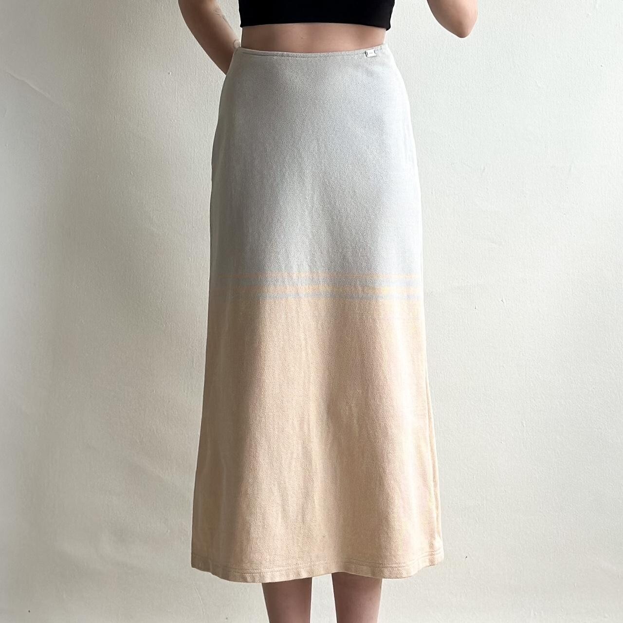 SALE❣️CHANELのロングskirt、超美品、00製、#38 Chanel vintage 90s/00s blue and tan midi/maxi skirt 38 | eBay