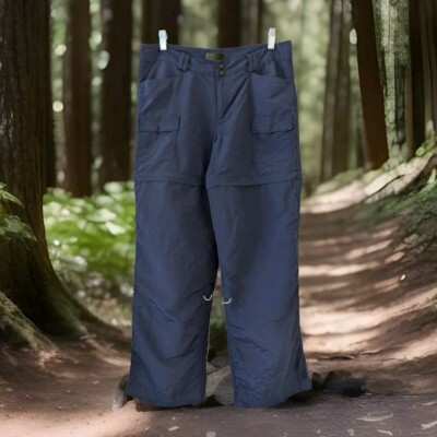 Magellan Womens Convertible Pants Size 10 Blue Mid Rise Straight Outdoor Hiking