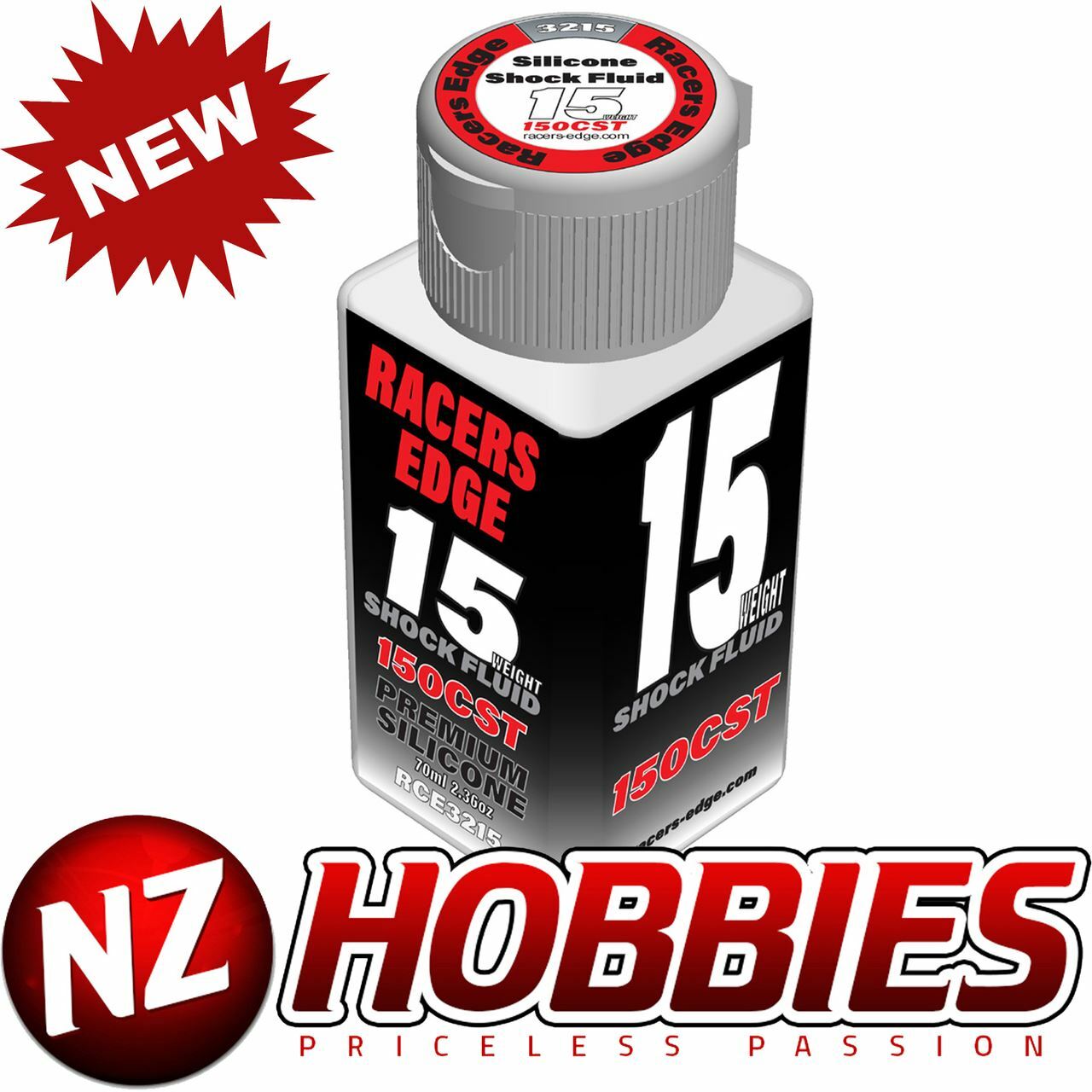 RACER EDGE 15 Weight, 150cSt, 70ml 2.36oz Pure Silicone Shock Oil # RCE3215