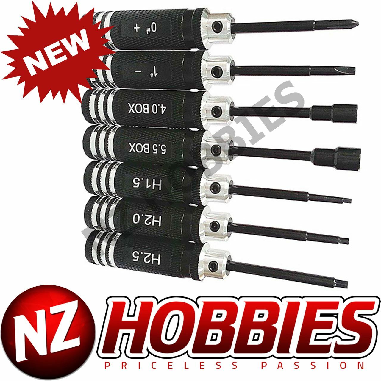 NZH Black Galvanized Hex Socket Tool Set 7 Pcs