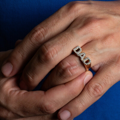 Pre-owned Fdj Gold Cz Dad Father's Ring (available In Yellow/rose/white Gold) In Yellow Gold