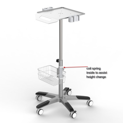 Mobile Rolling Cart for Ultrasound Imaging Scanner System. Aajustable height FDA