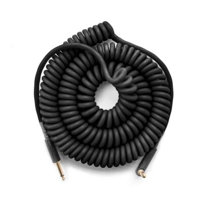 MXR 30-Foot Coil Guitar Instrument Cable, Black, Straight to Right Angle