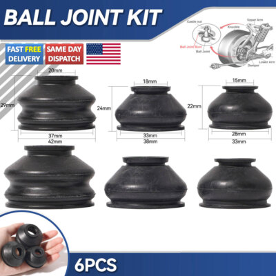 6x Rubber Tie Rod End Ball Joint Dust Boots Dust Cover-Boot Gaiters Universal US