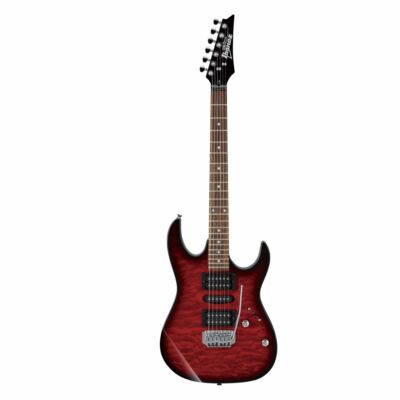 Ibanez Grx70qa-Trb Electric Guitar in Transparent Red Burst