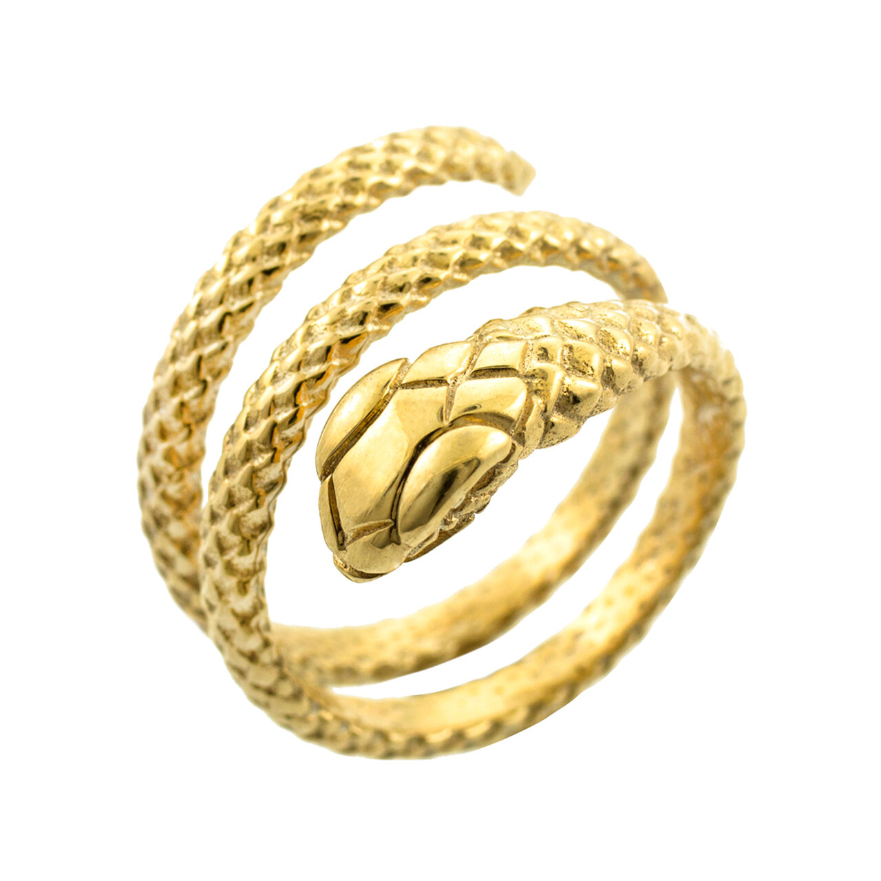 Pre-owned La Blingz Solid Gold Rolling Snake Ring In Yellow Gold