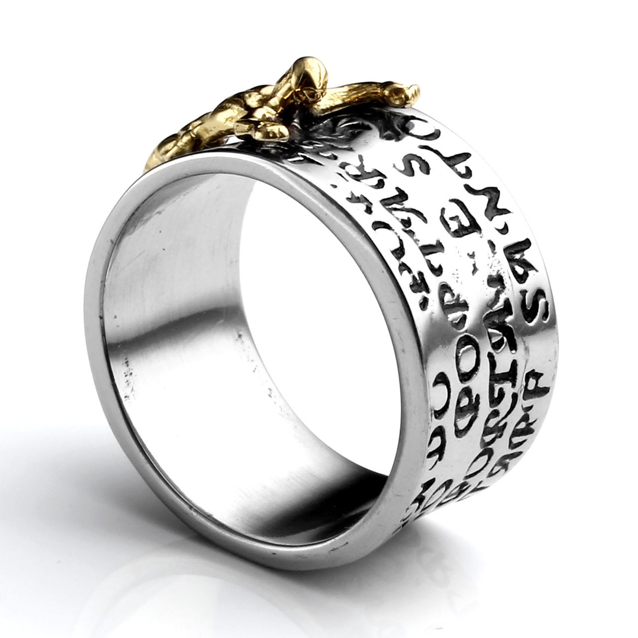 1pc Carved Jesus Bible 316L Surgical Steel Men's Finger Band Rings Gift us9-10