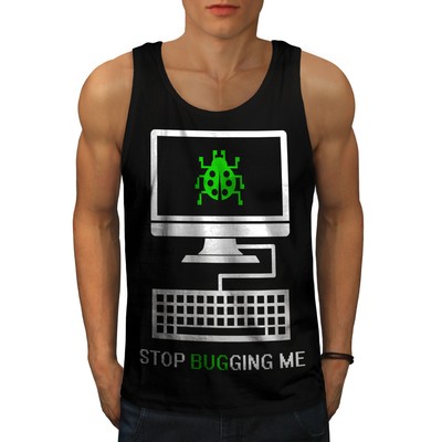 Wellcoda Stop Bugging Me Geek Mens Tank Top
