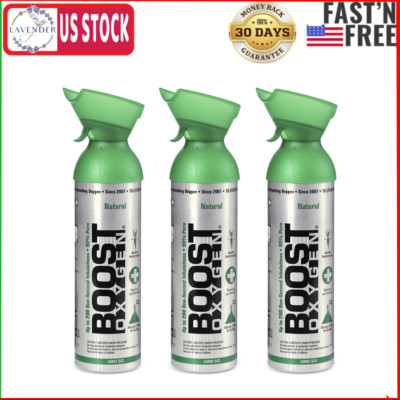 3 Pack Large 10L Boost Oxygen Natural Portable Pure Canned Oxygen, Flavorless