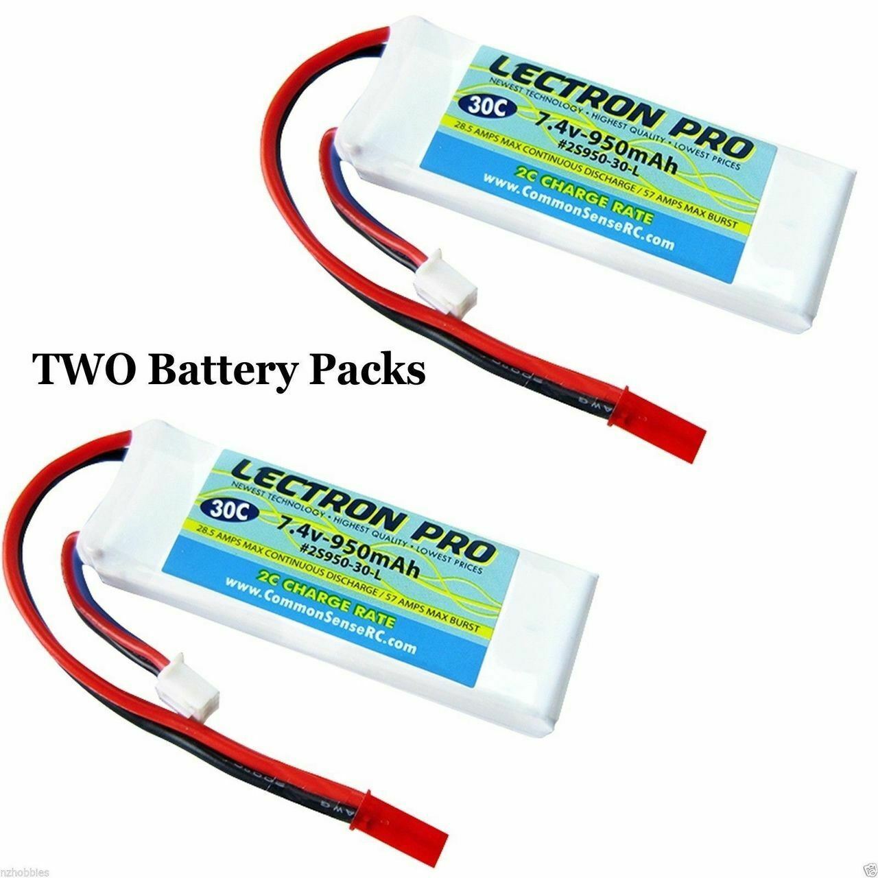 Lectron Pro 2 packs of Blade 200 QX / CX2 7.4v 950Mah 30C