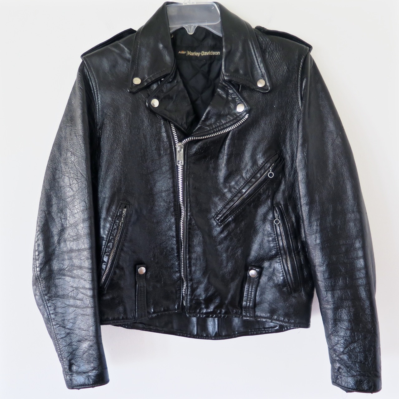 VINTAGE HARLEY DAVIDSON AMF LEATHER JACKET 1970s SIZE 36 VINTAGE HARLEY DAVIDSON AMF LEATHER JACKET 1970s SIZE 36