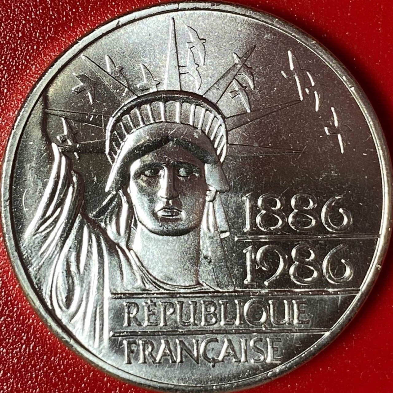 1986年に発行されたフランスの100フラン記念銀貨 1986年フランス100フラン銀貨、未使用 : 世田谷スタンプ・コイン