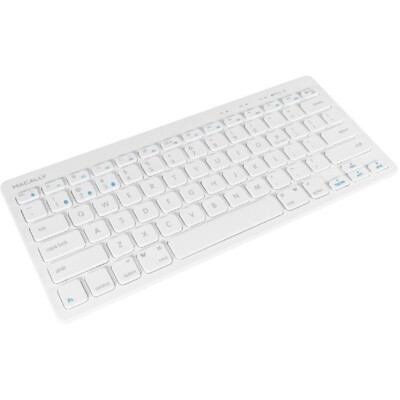 Macally Compact Bluetooth Keyboard Mac iPad iPhone PC & Android White BTMINIKEY