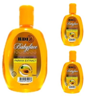 3XRDL Babyface Facial Cleanser With Papaya Extract 150ml remove deep seated dirt