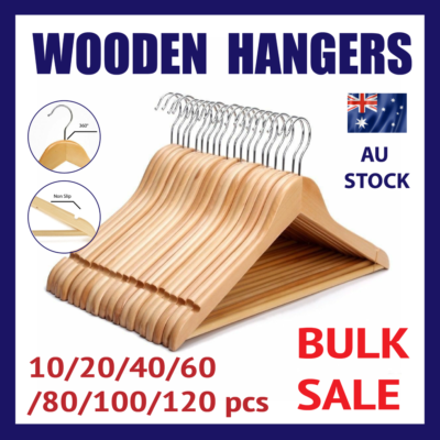 Bulk Sale Wooden Clothes Hangers Coat Pant Suit Coathangers Rack
