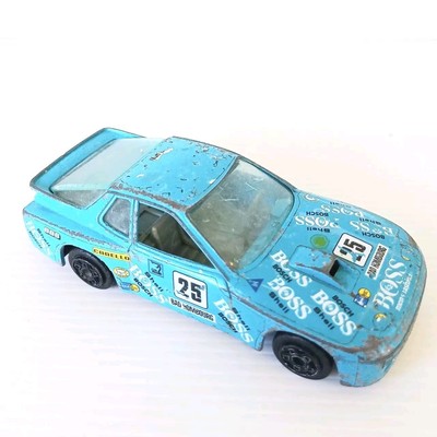 Vintage Burago Blue Porsche 924 Turbo #25 1/43 Diecast Made in Italy (C8)